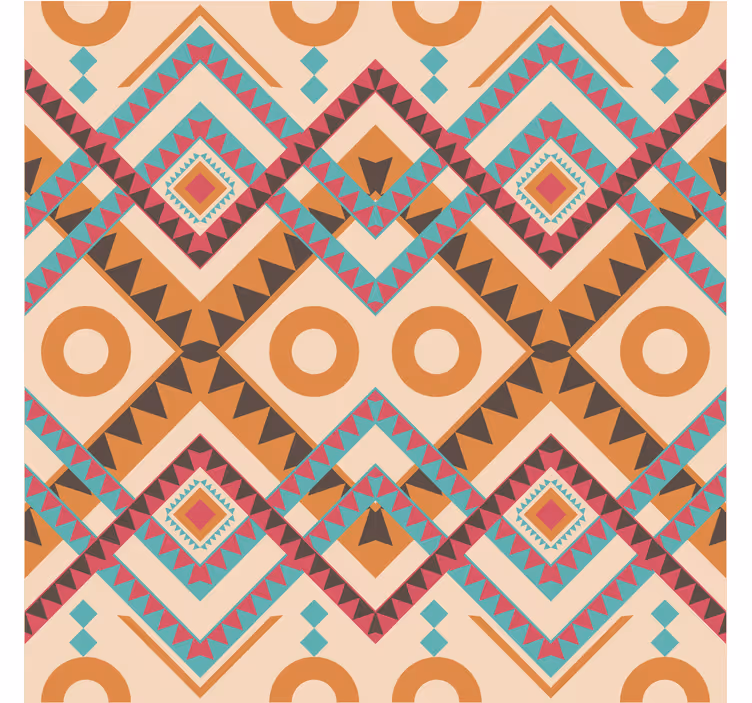 Papel de parede para sala com padrão de diamantes coloridos - TenStickers