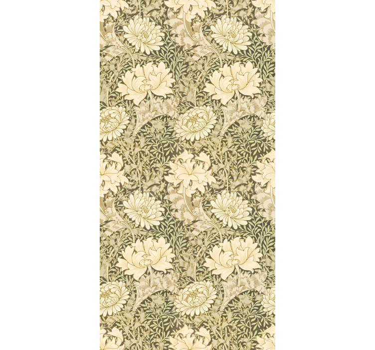 Papel de parede ornamental crisântemo estilo moderno - TenStickers
