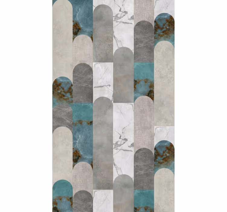 Papel de parede para sala mosaico de mármore arqueado - TenStickers