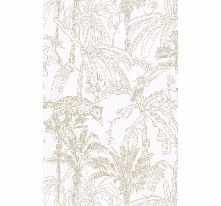 Papel de parede para sala padrão toile tropical - TenStickers