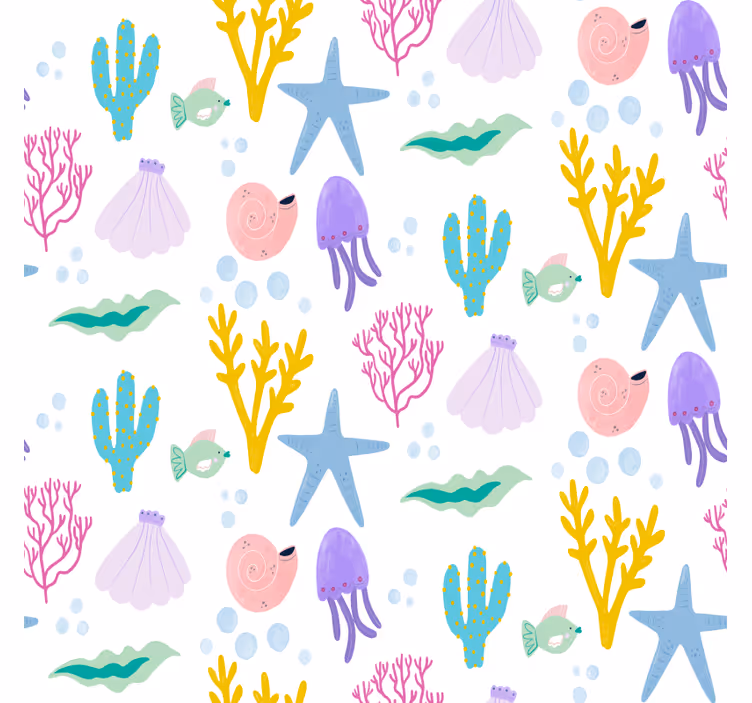 Papel de parede para quarto desenho de fundo do mar infantil - TenStickers
