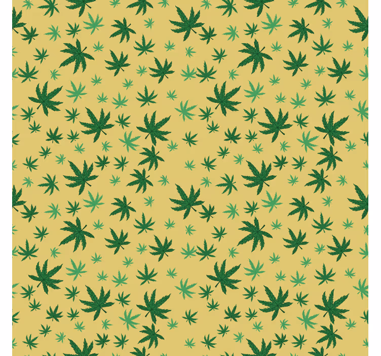 Papel de parede para quarto padrão canábis sem emenda - TenStickers