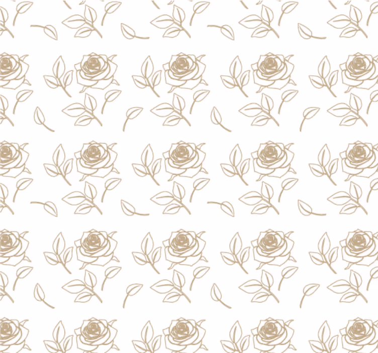 Papel de parede para quarto com padrão de rosas detalhado - TenStickers