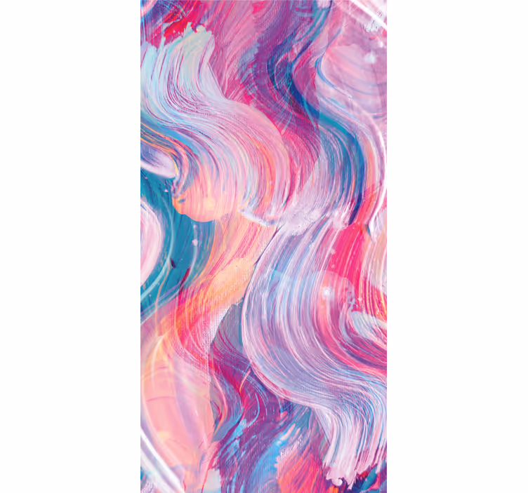 Papel de parede ornamental com pinceladas coloridas - TenStickers
