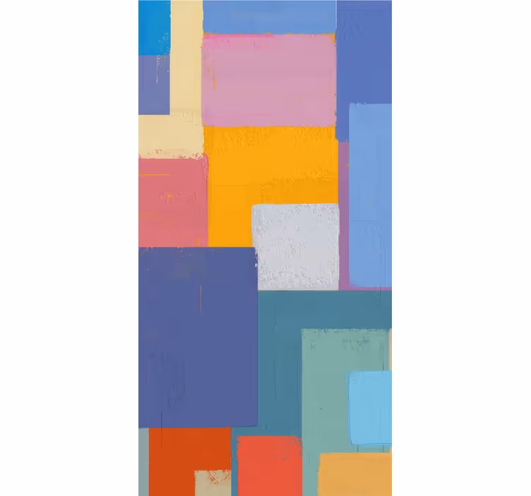 Papel de parede ornamental pintura abstrata quadrados coloridos - TenStickers