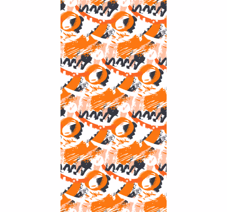 Papel de parede ornamental em pinceladas laranjas - TenStickers