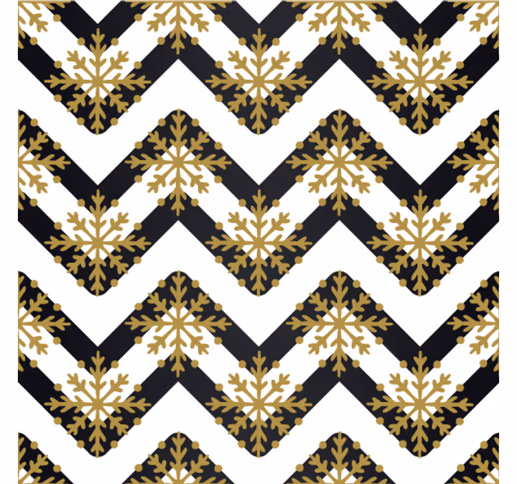 Papel de parede ornamental padrão floral chevron - TenStickers