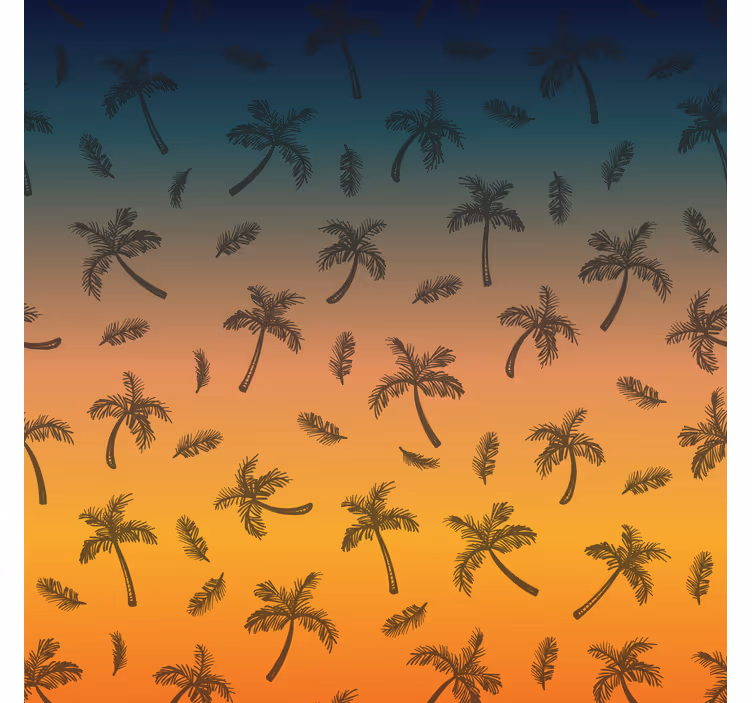 Papel de parede ornamental cena de palmeiras tropicais - TenStickers