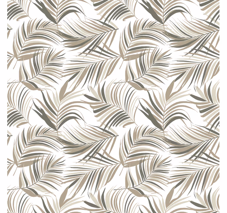 Papel de parede ornamental com motivos de folhas sofisticadas - TenStickers