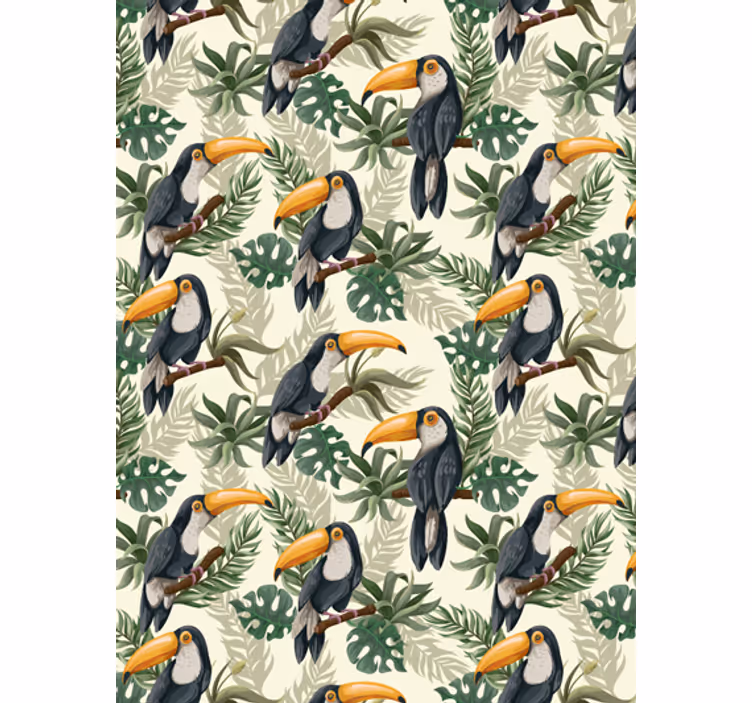 Papel de parede selva tucanos da floresta - TenStickers