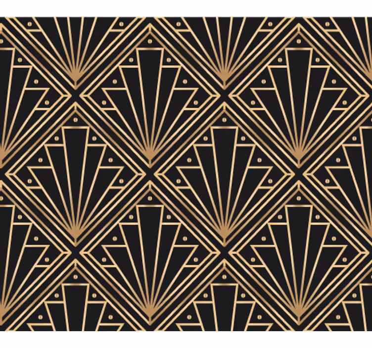 Papel de parede texturas e padrões padrão quadriculado dourado - TenStickers