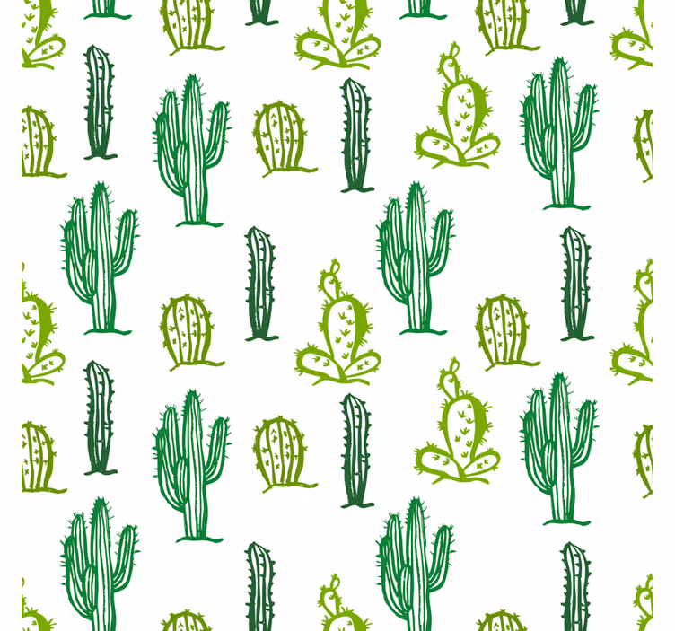 Papel de parede para sala padrão de cacto verde - TenStickers