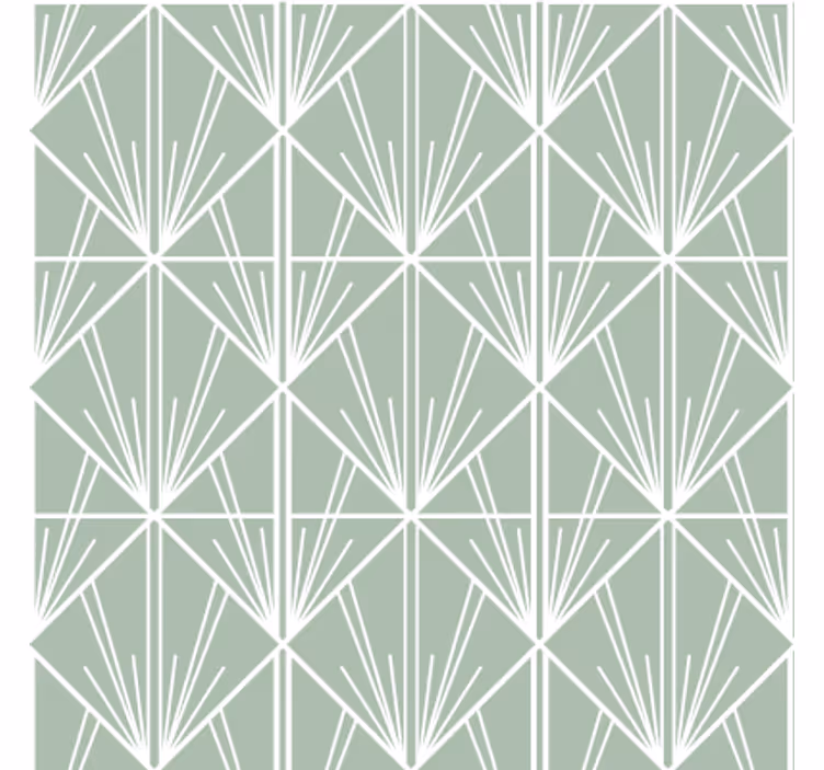Papel de parede para sala art déco verde e branco - TenStickers