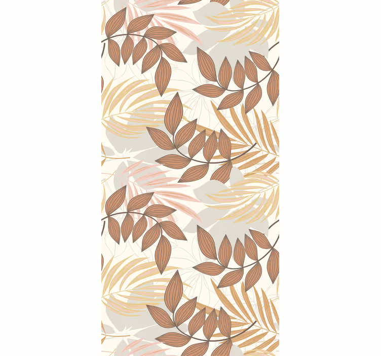Papel de parede folhas em cores suaves e quentes - TenStickers
