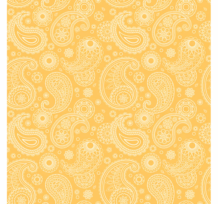 Papel de parede para sala em paisley amarelo árabe - TenStickers