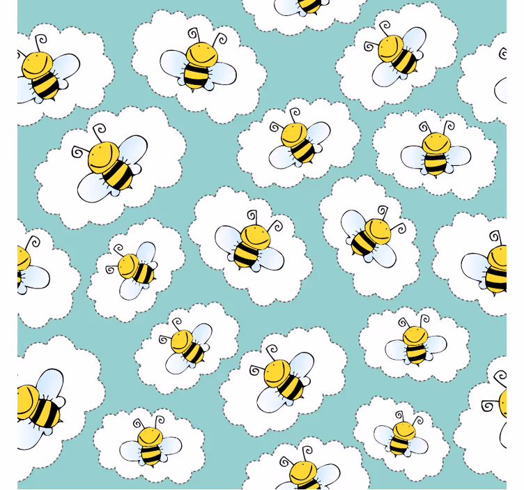 Papel de parede infantil nuvens e abelhas - TenStickers