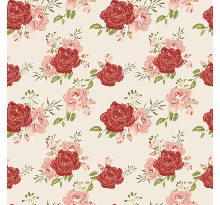 Papel de parede flores rosas graciosas - TenStickers