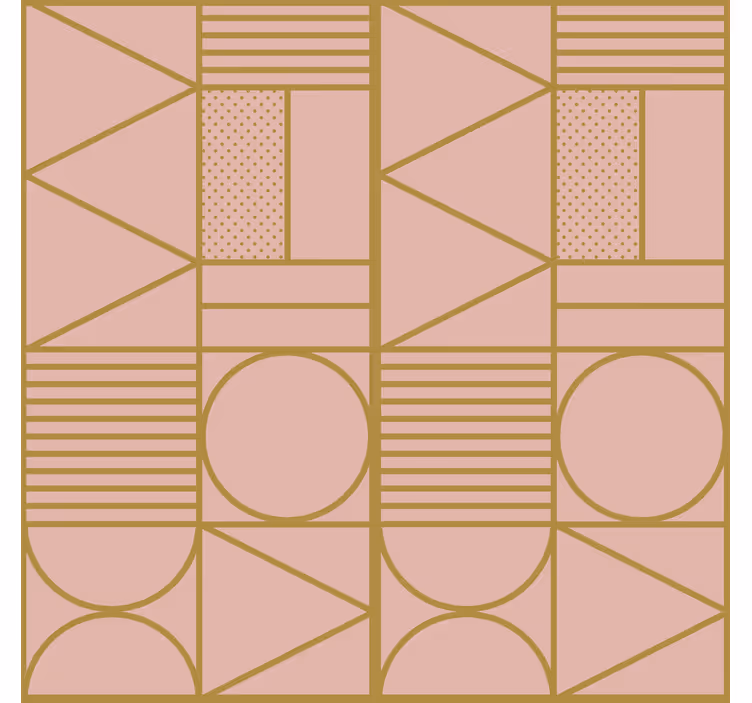 Papel de parede texturas e padrões em bloco dourado e rosa - TenStickers