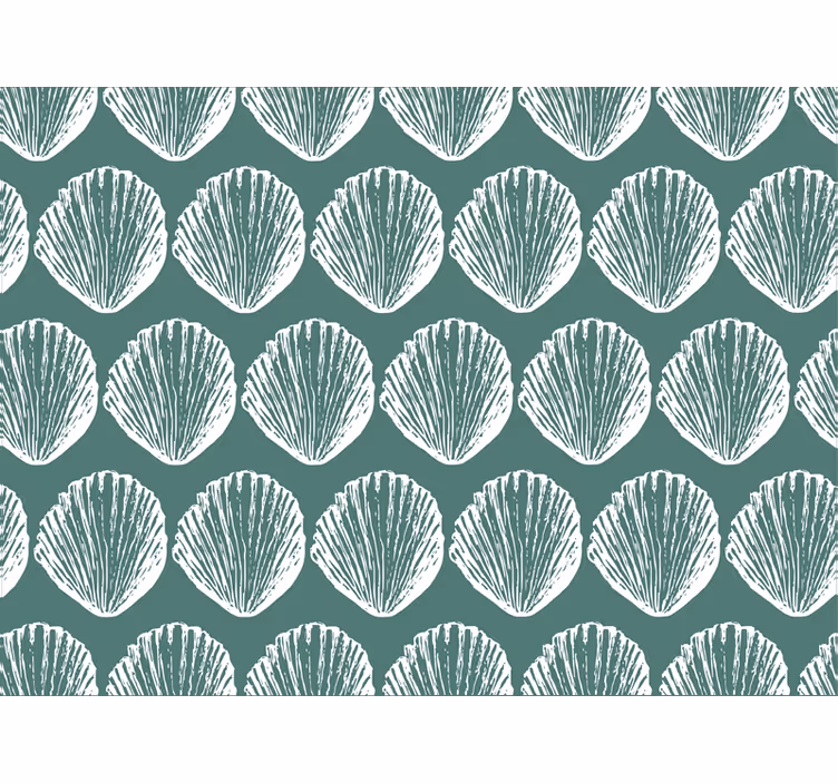 Papel de parede para quarto com padrão de conchas - TenStickers