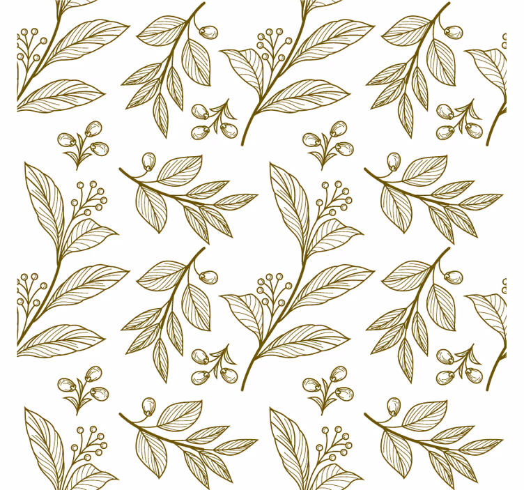 Papel de parede para quarto emblema de folha elegante - TenStickers