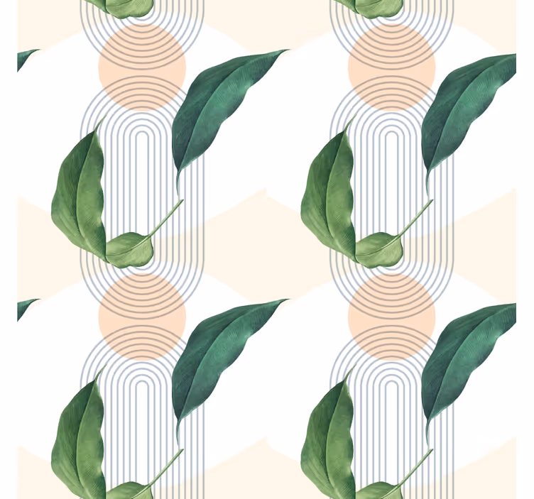 Papel de parede para quarto padrão geométrico folhagem - TenStickers