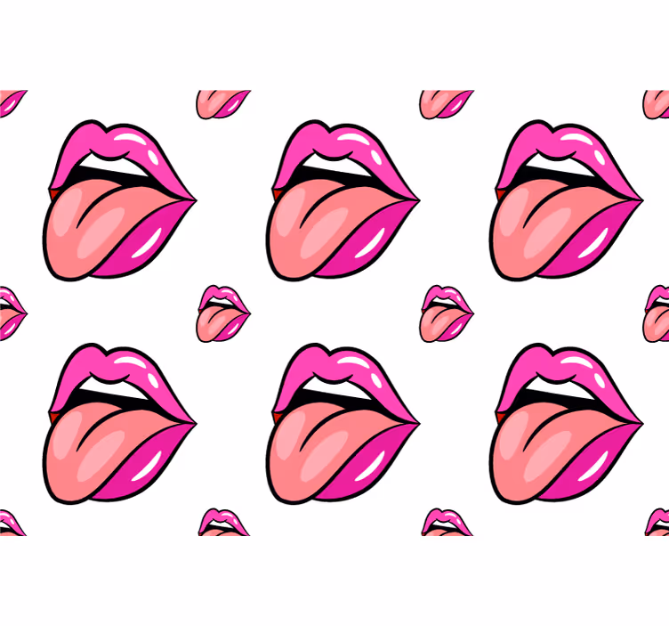Papel de parede para quarto com motivo de lábios divertidos - TenStickers