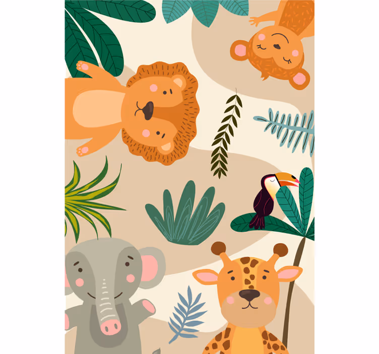 Papel de parede animais selva nórdica infantil - TenStickers