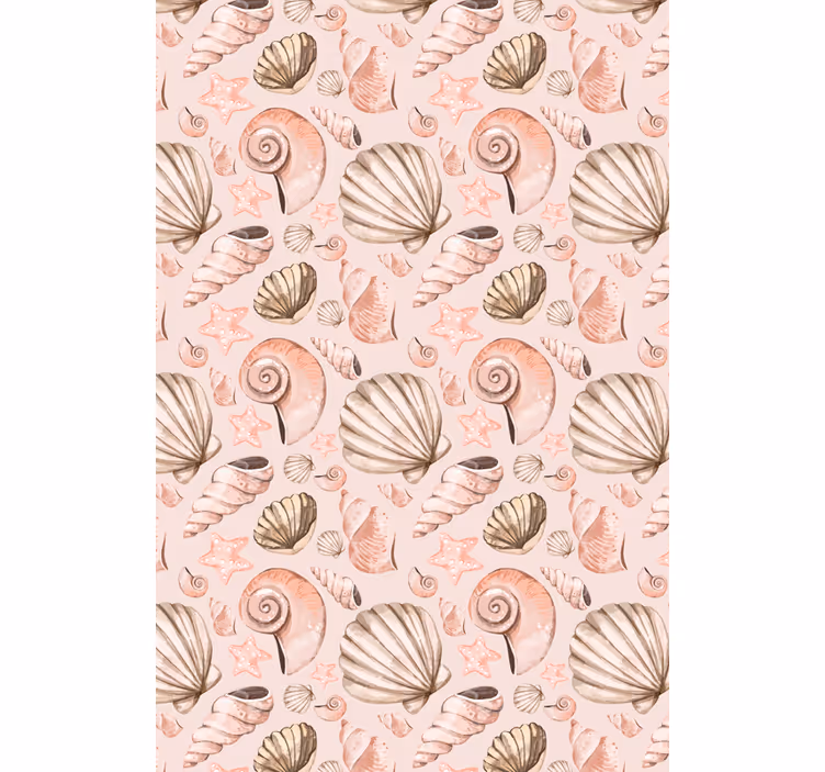 Papel de parede animais conchas em tom pastel - TenStickers