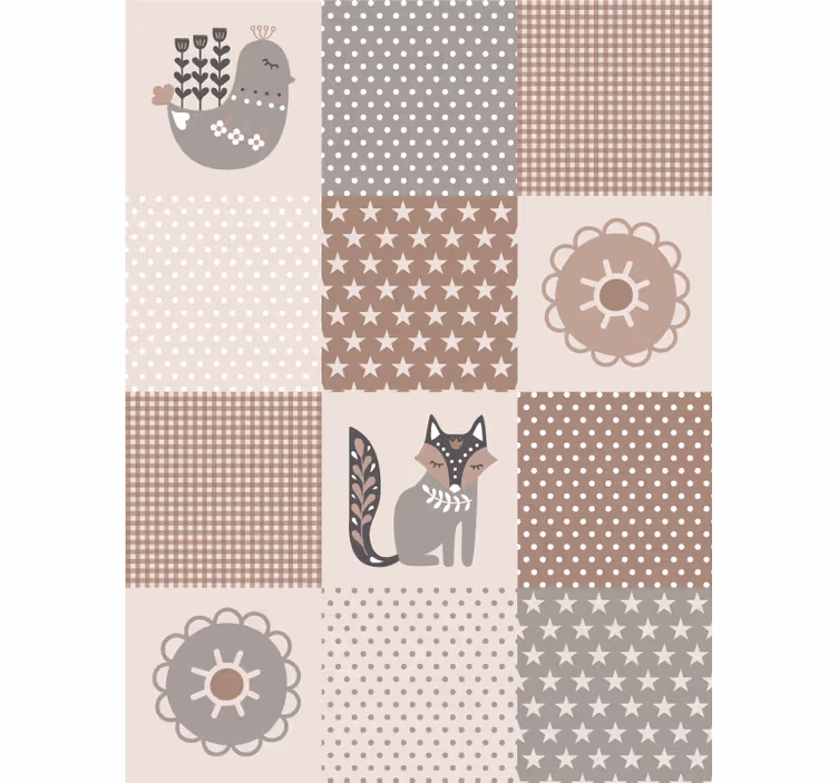 Papel de parede animais nórdicos e azulejos - TenStickers