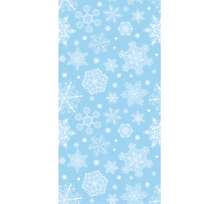 Papel de parede para quarto flocos brancos sobre fundo azul - TenStickers