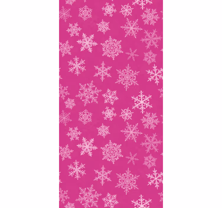 Papel de parede para quarto padrão flocos de neve rosa - TenStickers