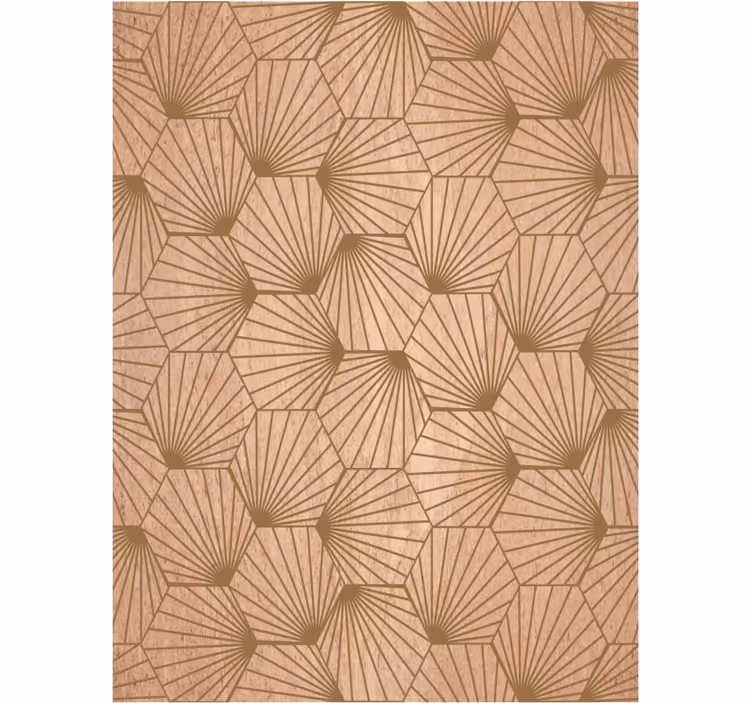 Papel de parede para sala linhas hexagonais marrons - TenStickers