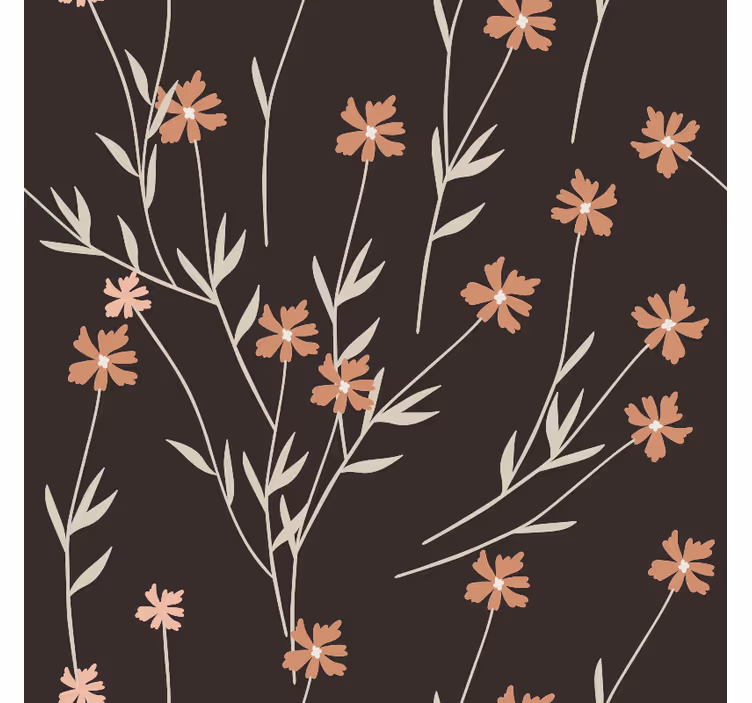 Papel de parede texturas e padrões flores marrons kallax - TenStickers