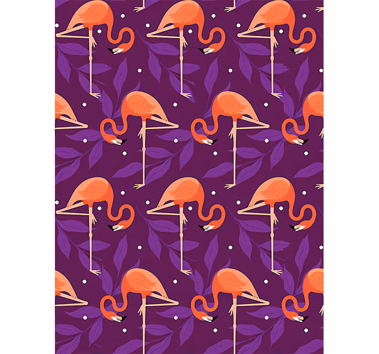 Papel de parede pássaros flamingos tropicais rosa - TenStickers