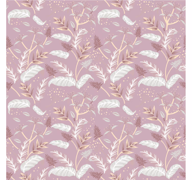 Papel de parede para quarto com padrão de folhas botânicas - TenStickers