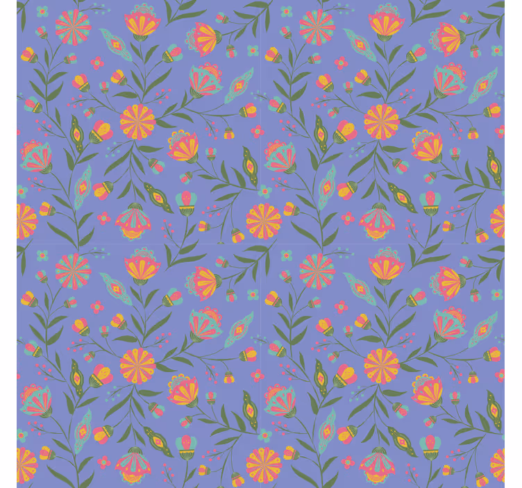 Papel de parede para quarto com padrão floral - TenStickers