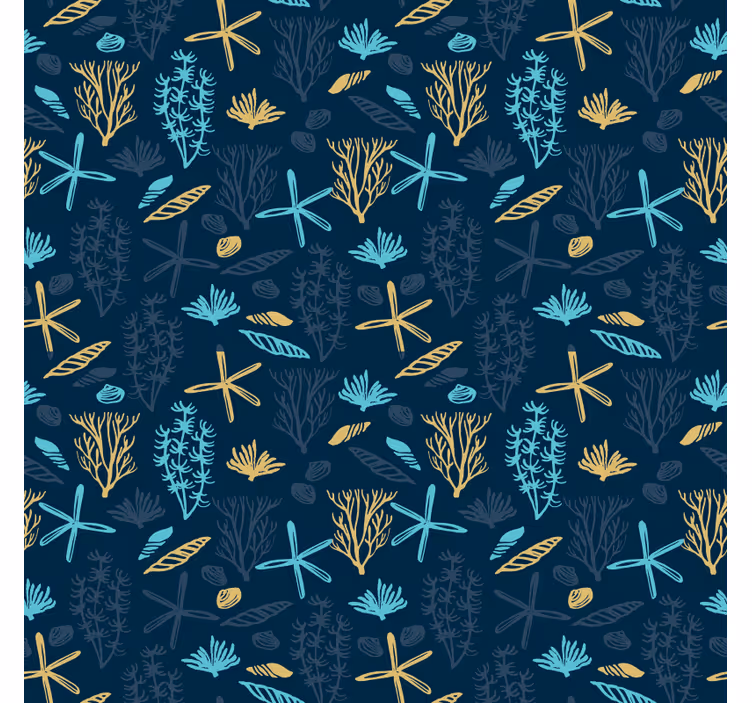 Papel de parede para quarto com estampa inspirada em coral - TenStickers