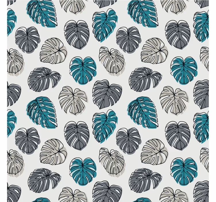 Papel de parede para quarto com padrão de folha monstera - TenStickers