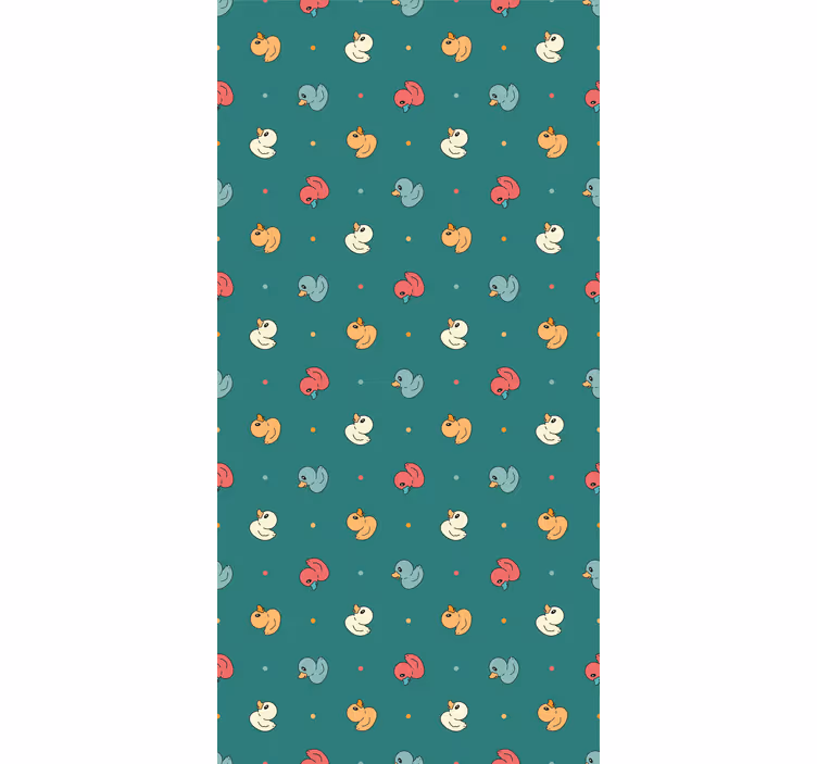 Papel de parede animais patinhos de borracha coloridos - TenStickers