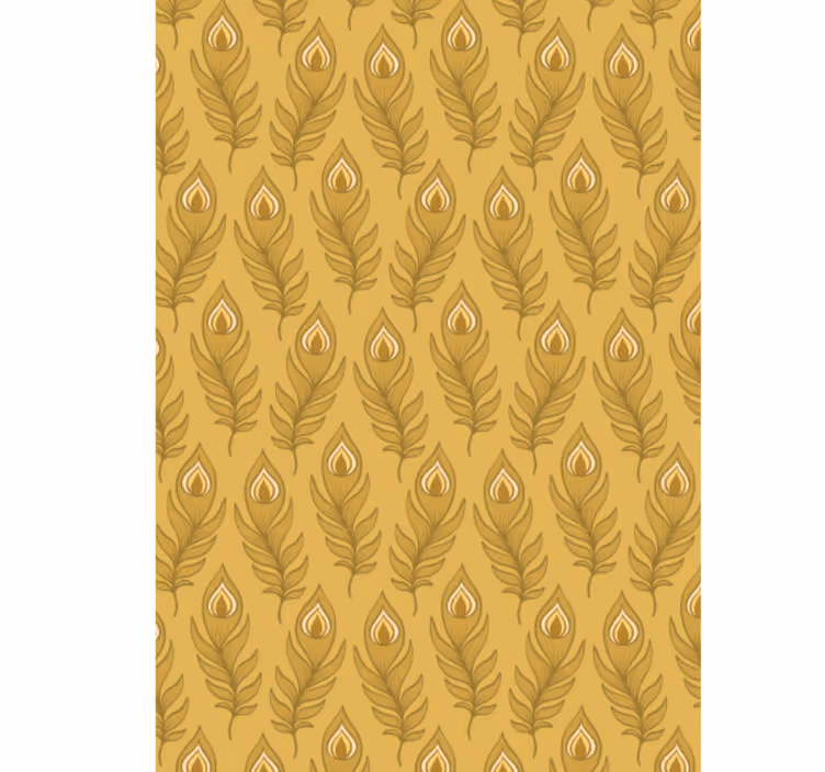 Papel de parede animais peru floral azul com flores douradas - TenStickers