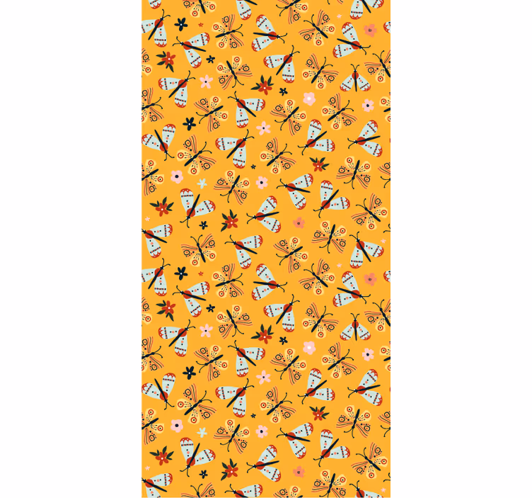 Papel de parede animais borboletas desenhadas à mão - TenStickers