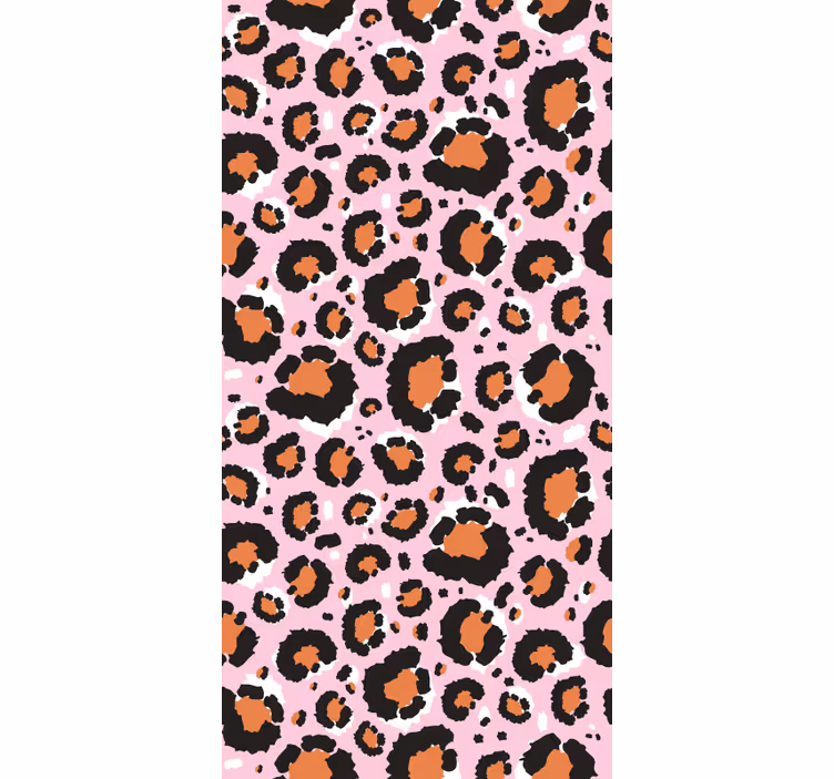 Papel de parede animais com estampa de leopardo rosa - TenStickers