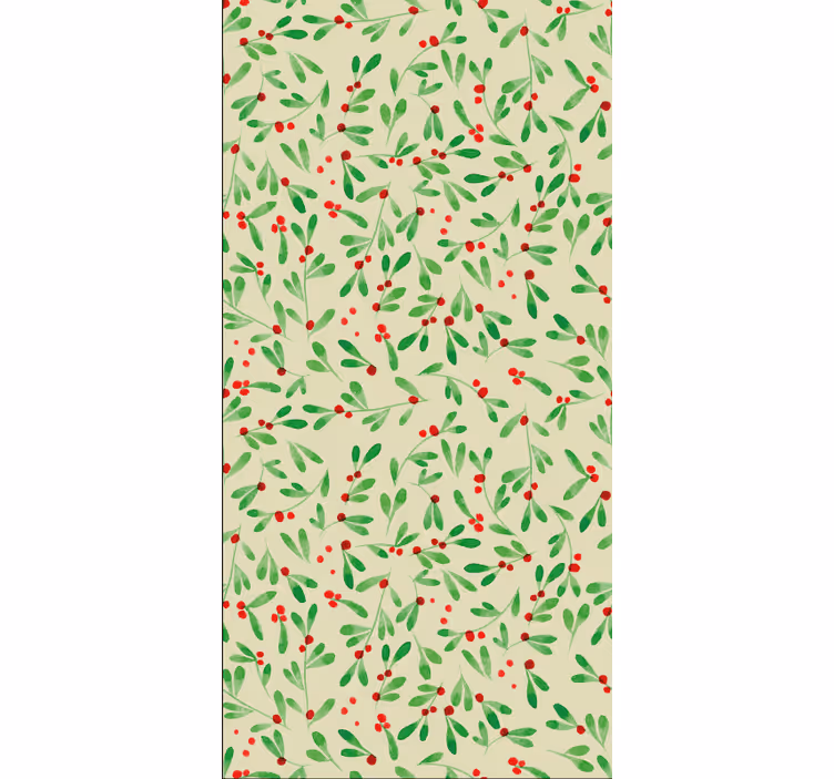 Papel de parede natal padrão de frutas de férias - TenStickers