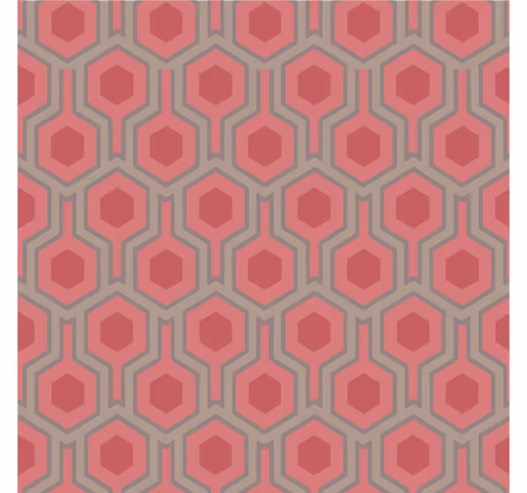 Papel de parede escritório hexágonos rosas dos anos 70 - TenStickers