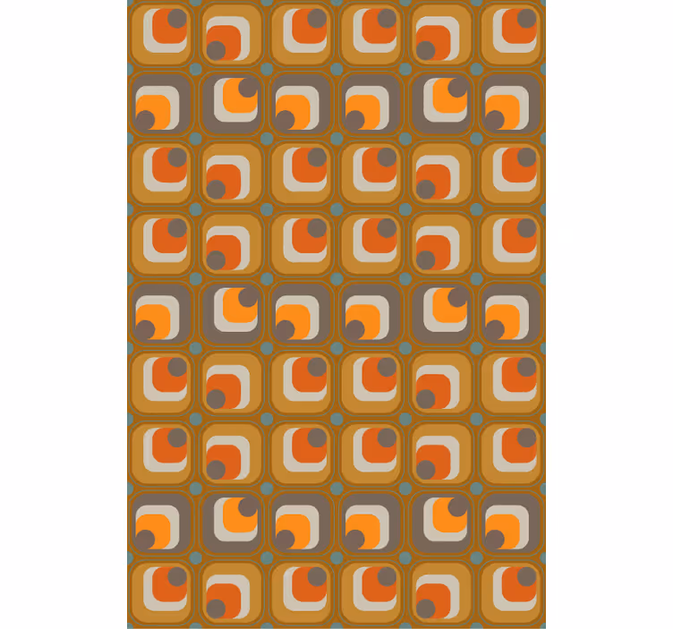 Papel de parede escritório padrão quadrados retrô anos 70 - TenStickers