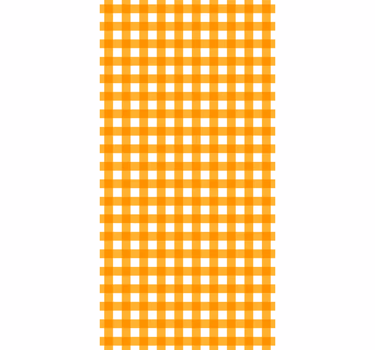 Papel de parede corredor quadrados laranja e brancos - TenStickers