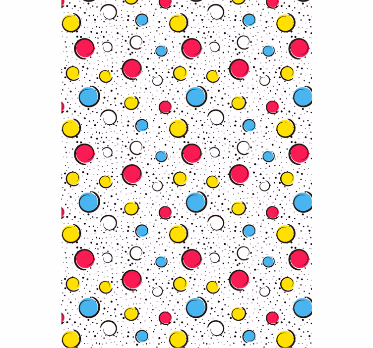 Papel de parede corredor com bolinhas multicoloridas - TenStickers
