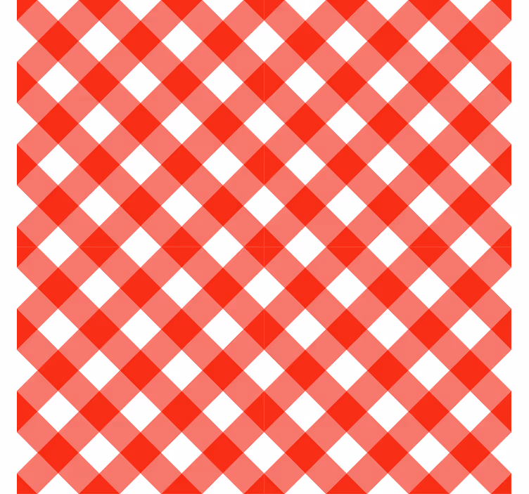 Papel de parede corredor quadrados vermelhos e brancos - TenStickers