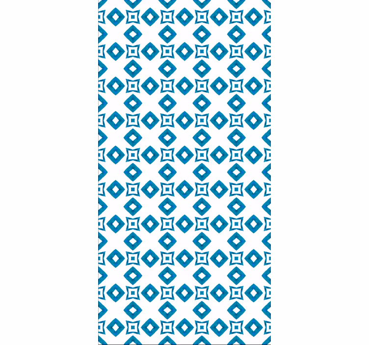 Papel de parede corredor design de diamante azul geométrico - TenStickers