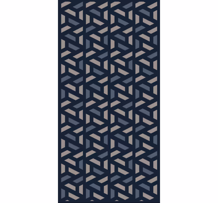 Papel de parede corredor padrão geométrico azul e cinza - TenStickers